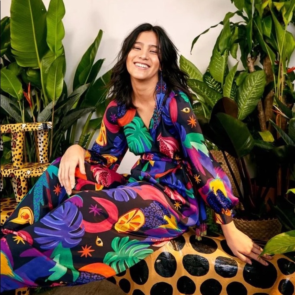 Farm  Rio - MYSTIC JUNGLE WRAP JUMPSUIT